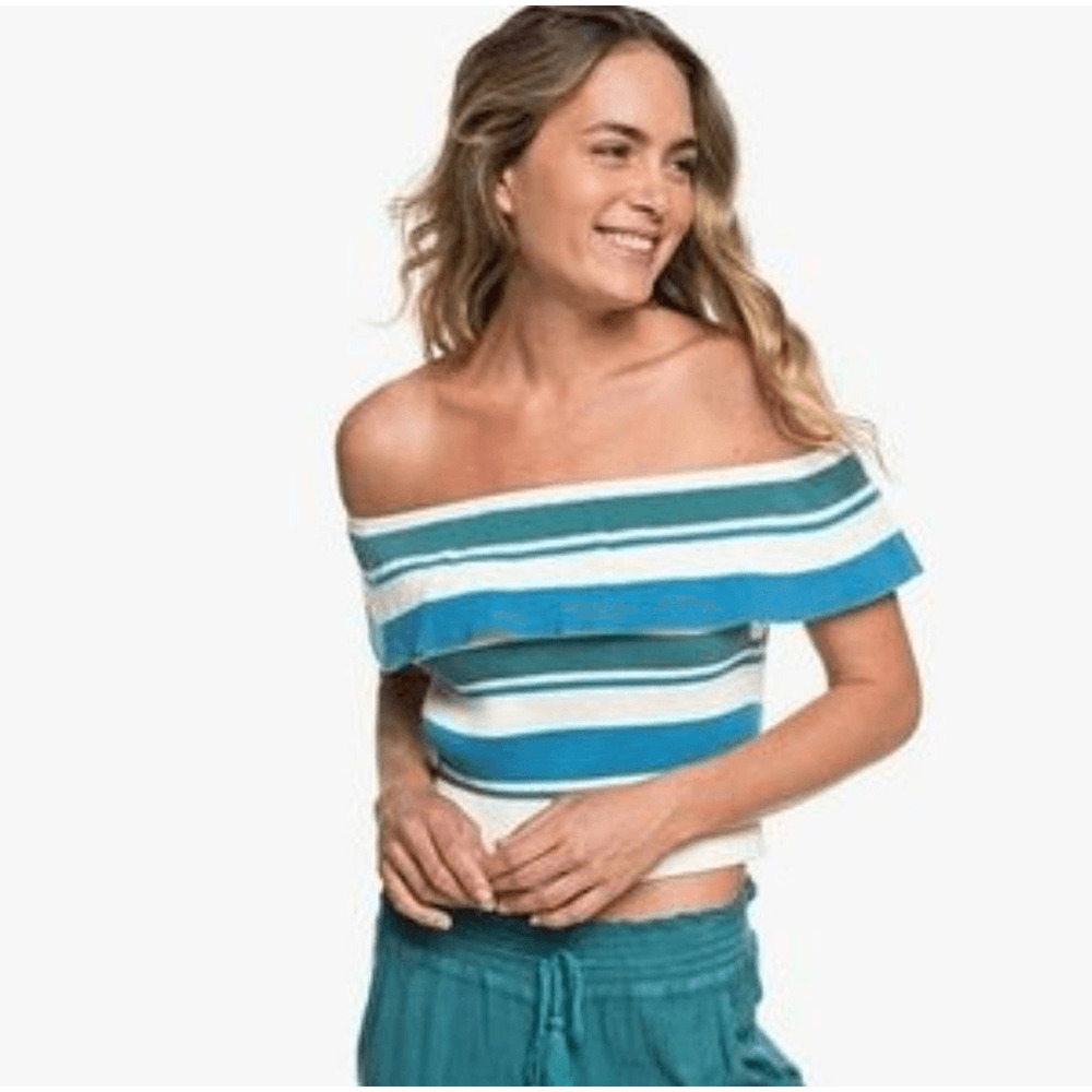 Roxy Extra Topical Love off The Shoulder Crop Top Large (7120)